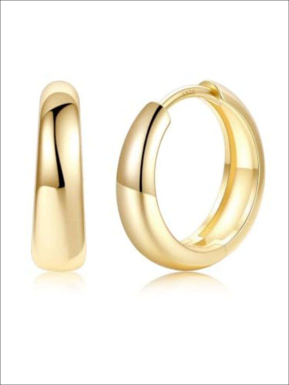 14K Gold Plated Chunky Hoop Earrings for Women Small Huggie Hoops